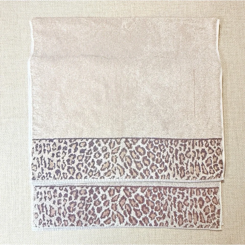 Ralph Lauren Leopard Bath Towel Lot‎ Cheetah Aragon Animal Print Safari